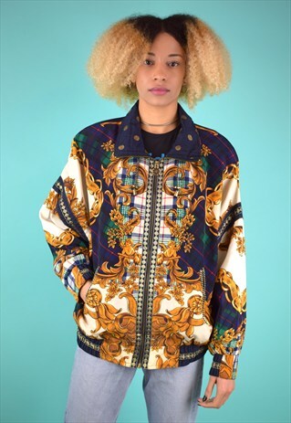 VINTAGE 90'S PATTERNED SHELL JACKET