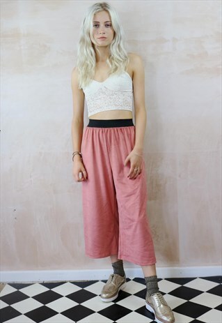 VEGAN SUEDE CROP TROUSERS