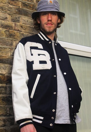 RETRO / 90'S / BLUE VARSITY JACKET