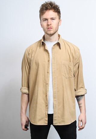 VINTAGE CORDUROY CORD SHIRT BEIGE
