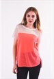Fresh summer T-shirt with White Mesh in Red