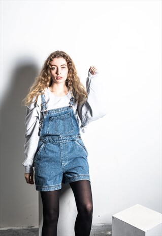 VINTAGE DUNGAREES SHORTS IN BLUE DENIM