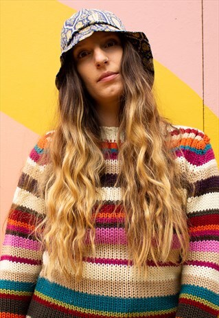 VINTAGE PAISLEY PRINT BUCKET HAT
