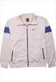 Vintage 90's Nike Sweatshirt Swoosh Full Zip Up White XLarge