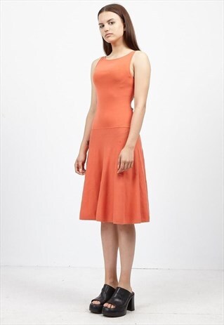 VINTAGE ORANGE RALPH LAUREN SLEEVELESS MINI DRESS