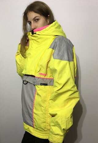 VINTAGE 90' OLDSCHOOL YELLOW UNISEX ANORAK JACKET