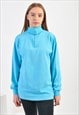 VINTAGE 1/4 ZIP TURTLE NECK JUMPER IN BLUE