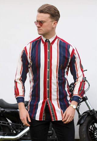 RALPH LAUREN CHAPS USA VARSITY REGATTA STRIPED SHIRT