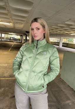 Vintage Rare 90s North Face 550 Down Puffer Green Coat