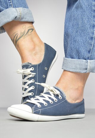 VINTAGE 90S CONVERSE NAVY DAINTY OX SHOES TRAINERS PREPPY
