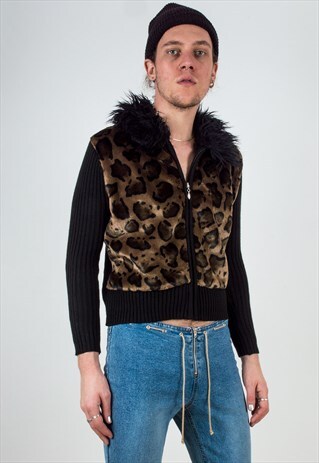 CHEETAH SWEATER JACKET