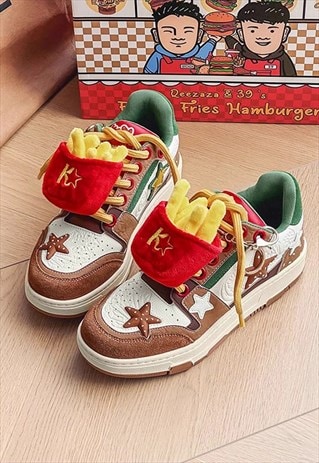 Fast food sneakers fries patchwork trainers burger shoes