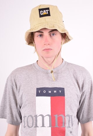MENS VINTAGE BUCKET HAT ONE SIZE BEIGE 90S