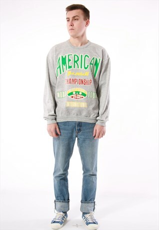 90S VINTAGE AMERICAN BASEBALL COTTON SWEATSHIRT 14041