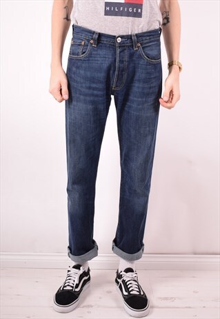 LEVI'S 501 MENS VINTAGE JEANS W30 L34 BLUE 90S