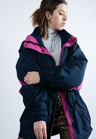 VINTAGE COLUMBIA JACKET BLUE WITH DETACHABLE FLEECE LINING