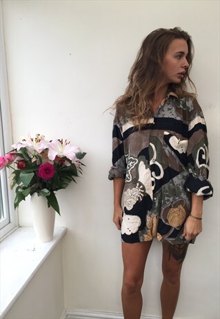 CRAZY PATTERN OVERSIZED UNISEX RETRO VINTAGE FESTIVAL SHIRT