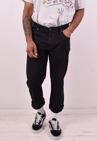 WRANGLER MENS VINTAGE JEANS W34 L27 BLACK 90S