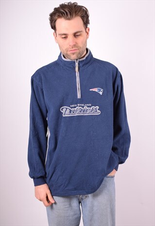 MENS VINTAGE NFL NEW ENGLAND PATRIOTS FLEECE JUMPER LARGE B