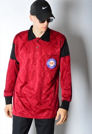 VINTAGE 90S BURGUNDY RED SPORTS SHIRT