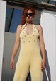 VINTAGE 80'S OVERALL DUNGAREES JUMPSUIT COSMIC MOTIF PASTEL 