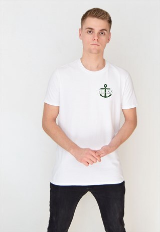 WHITE V.L.N.S ANCHOR (GREEN) T-SHIRT