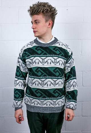 VINTAGE 90S PATTERN KNIT JUMPER