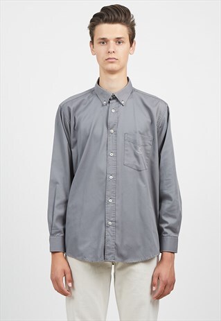 VINTAGE GREY HUGO BOSS LONG SLEEVE SHIRT