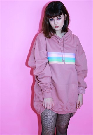 PASTEL RAINBOW STRIPE HOODIE