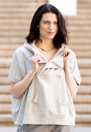 CARENE - QUARTER ZIP HIP HOODIE