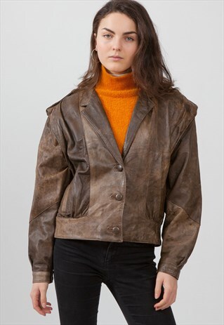 VINTAGE BROWN LEATHER JACKET