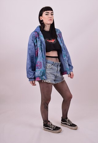 VINTAGE 80'S CRAZY PRINT WINDBREAKER JACKET SIZE MEDIUM