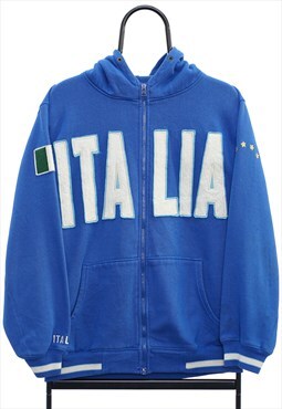 Vintage Italia Sports Full Zip Blue Hoodie Womens