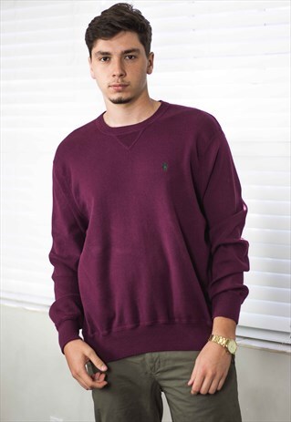 VINTAGE POLO RALPH LAUREN JUMPER SWEATER LOGO 90S XL 18.1