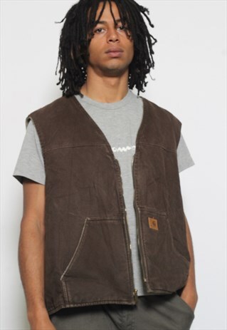 VINTAGE CARHARTT BROWN WORKWEAR GILET