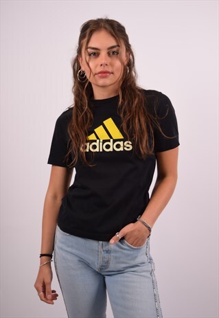 VINTAGE ADIDAS T-SHIRT TOP BLACK