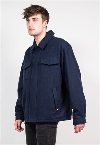 VINTAGE TOMMY HILFIGER NAVY WOOL PEA COAT