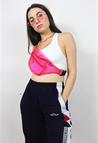 90'S RETRO PINK CLEAR FESTIVAL BUM BAG
