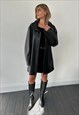 ARMANI LEATHER JACKET VINTAGE 90S FAUX TRENCH FUNNEL NECK XL