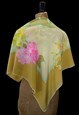 70'S VINTAGE LEONARD OF PARIS YELLOW FLORAL LADIES SCARF