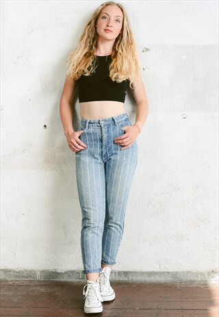 VINTAGE 80S STRIPED SKINNY JEANS