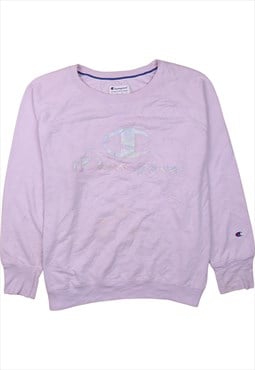 Vintage 90's Champion Sweatshirt Spellout Crew Neck Purple