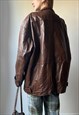 VINTAGE BROWN 80S LEATHER JACKET SIZE LARGE 