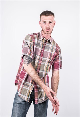 VINTAGE RED AND GREEN CHECKED RALPH LAUREN SHIRT