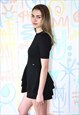 DRESS DKNY BLACK MINI BODY CON STRETCH SIZE 6 XS