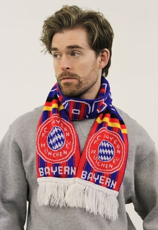 BLUE AND RED BAYERN MUNCHEN FOOTBALL SCARF