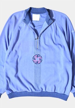 Vintage Adidas Sweatshirt Quarter Zip Design Purple