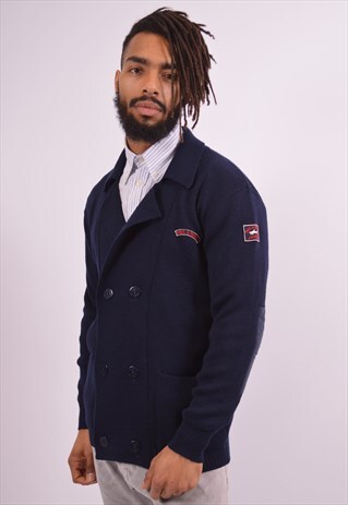 PAUL & SHARK MENS VINTAGE JUMPER SWEATER MEDIUM NAVY 90S