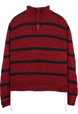 Vintage 90's Chaps Jumper / Sweater Striped Quarter Zip