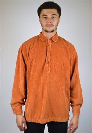 VINTAGE 90'S STONE ISLAND CORDUROY PULLOVER SHIRT